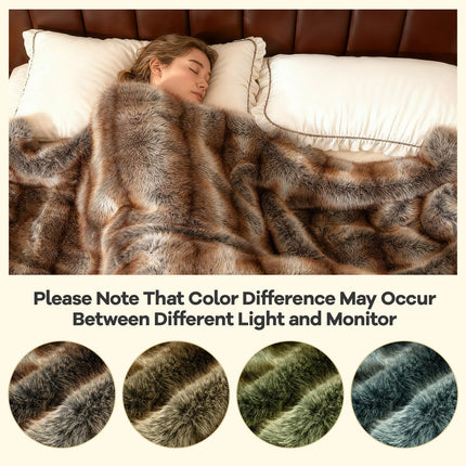 Dreamade 780GSM Soft Plush Fuzzy Luxury Faux Fox Fur Blanket for Sofa