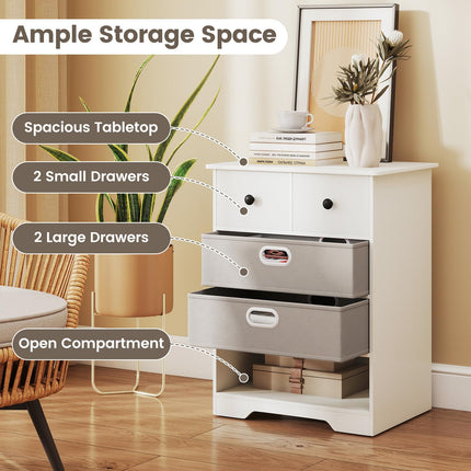 Dreamade Nightstand with 4 Storage Drawers