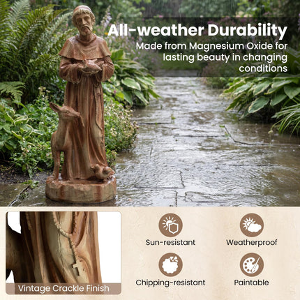 Dreamade 24.5'' St. Francis Garden Statue with Bird Feeder