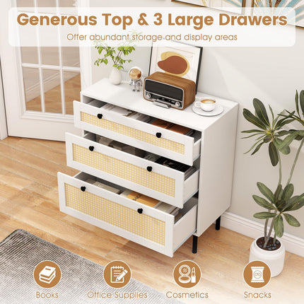 Dreamade 3 Drawer Dresser for Bedroom - Closet Chest Organizer with Anti-toppling Device