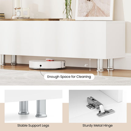Dreamade 80 Inch TV Stand and 2 Floating Shelves Set
