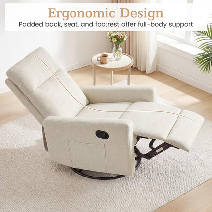 Dreamade 360° Nursery Recliner Chair with Adjustable Cushioned Back