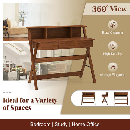 Dreamade Mid Century Modern Desk with 3 Drawers