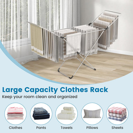 Dreamade Clothes Drying Rack, Foldable Laundry Drying Rack w/Aluminum Frame
