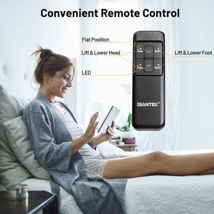 Dreamade Adjustable Bed Base w/ Wireless Remote Control, Electric Bed Frame