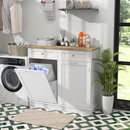 Dreamade Kitchen Trash Cabinet, Kitchen Island with Tilt Out Garbage Bin