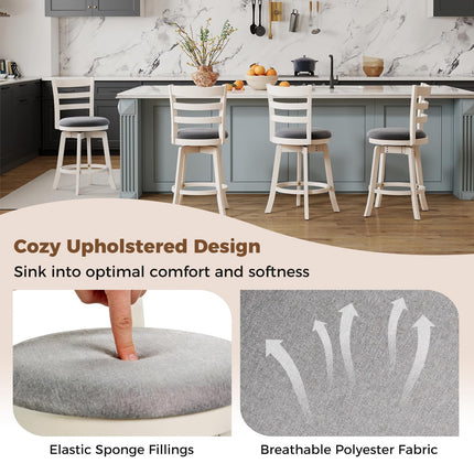 Dreamade 25" Counter Height Stools Set of 2/4 with Fabric Upholstered Seat