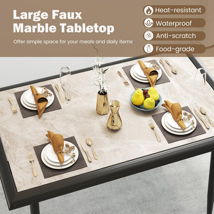 Dreamade 44" Dining Table with Food Grade Sintered Stone Tabletop