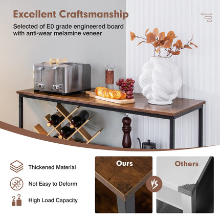Dreamade Buffet Sideboard, Wooden Cupboard, Kitchen Pantry w/Spacious Countertop, Large Open Shelf, 3 Cube Storage Cabinet