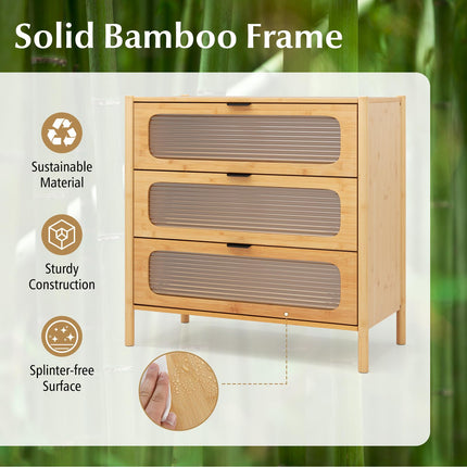 Dreamade Bamboo 3-Drawer Storage Cabinet