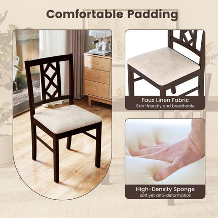 Dreamade Dining Chairs Set of 2/4 Rubber Wood Dining Room Chairs