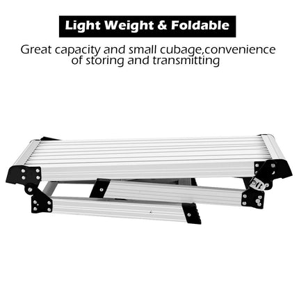 DreamadeCapacity 330 LBS Heavy Duty Portable Bench Folding Ladders Stool w/Non-Slip Mat (Silver)