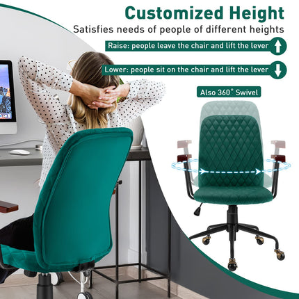 Dreamade Velvet Home Office Desk Chair
