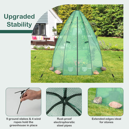 Dreamade Portable Walk-in Greenhouse - 5.5’x5.5’x6’ PE Cover, Roll-up Zippered Door, Window