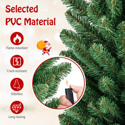 Dreamade 5ft / 6ft / 7ft / 8ft Artificial Skinny Xmas Tree with Quick Shape Technology