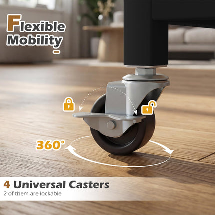 Dreamade 3-Tier Rolling Printer Stand with Storage Shelves