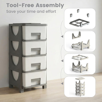 Dreamade 2 Pack 4-Drawer Storage Organizer for Bathroom Living Room