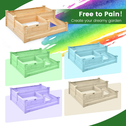 Dreamade Raised Garden Bed, Wood Planter Box for Vegetables Flowers Fruit Herb, Easy Assembly (42.5" Lx34.5 Wx14.5 H)