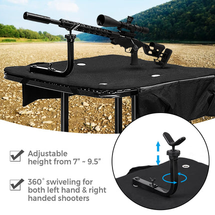 DREAMADE Foldable Shooting Bench, Portable Table, Padded Seat & Gun Rest