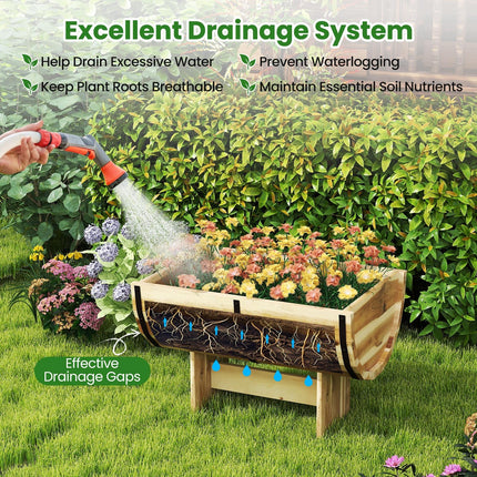 Dreamade Half Barrel Raised Garden Bed for Flower Vegetable Fruit