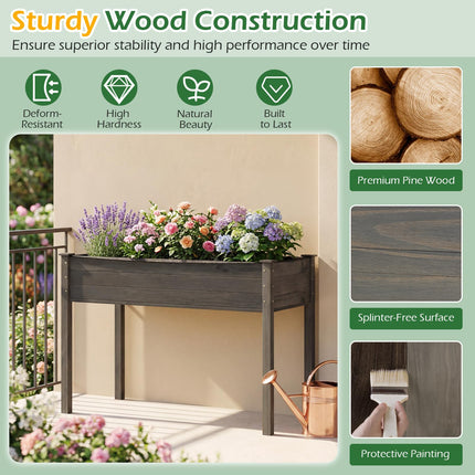 Dreamade Solid Pine Wood Planter Box w/Legs