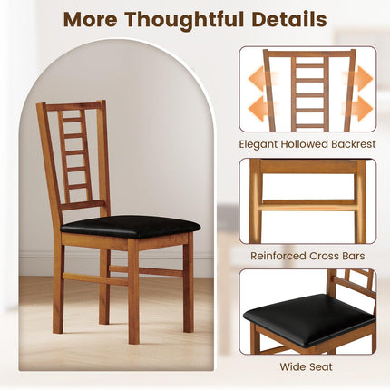 Dreamade Wooden Dining Chairs Set of 2/4 Armless Kitchen Chairs
