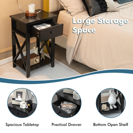 Dreamade Modern X-Design Nightstand