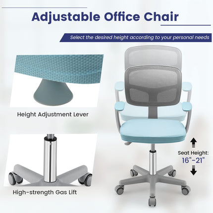 Dreamade Adjustable Desk Chair with Auto Brake Casters for Kids