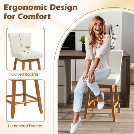 Dreamade Modern Upholstered Bar Stools Set