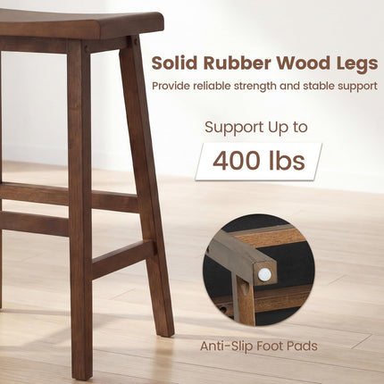 Dreamade 24 Inch Counter Height Saddle Bar Stools with Footrest (2/4)
