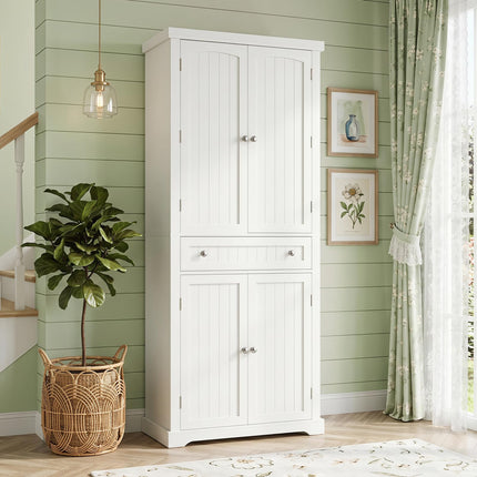 Dreamade 72" Tall Kitchen Pantry Cabinet w/Drawer & Adjustable Shelves