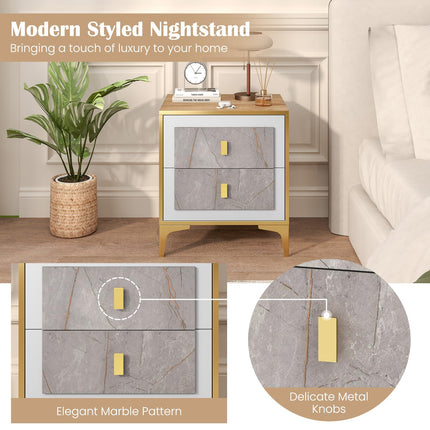 Dreamade Modern Nightstand with 2 Drawers