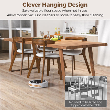 Dreamade Wooden Dining Chairs, Farmhouse Hanging Kitchen Chairs w/Rubber Wood Frame