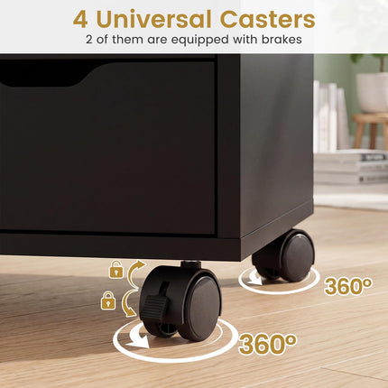 Dreamade 5 Drawer Storage Cabinet on Wheels with Adjustable Shelf