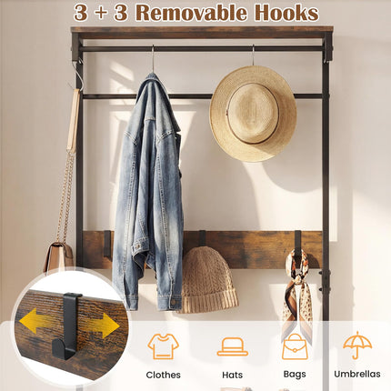 Dreamade 4 in 1 Hall Tree with Bench and Shoe Storage