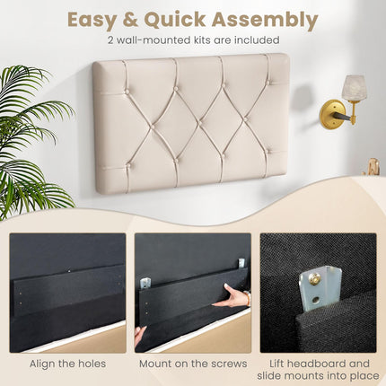 Dreamade Upholstered Headboard for Twin/Twin XL Size Bed, Wall Mounted Twin Headboard Only