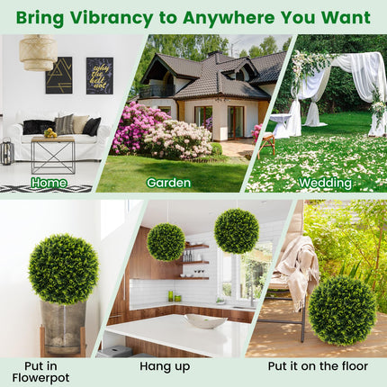 Dreamade 2 PCS 22 Inch Artificial Cedar Topiary Ball, Round Faux Cypress Balls Outdoor, Fake Plant Sphere