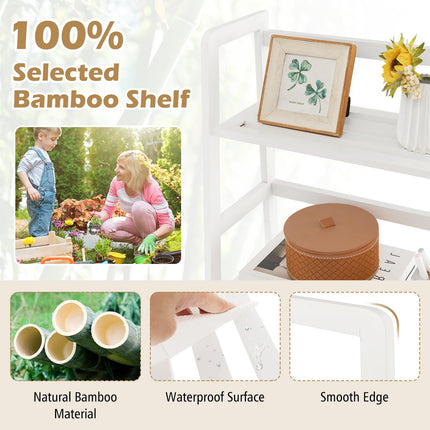 Dreamade 4-Tier Bamboo Plant Stand Flower Pots Holder Display Shelf, 47.5"