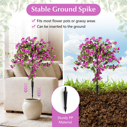 Dreamade 2 Pack Artificial Bougainvillea Trees | 43.5" Sun-Protective Fake Silk Floral Plants