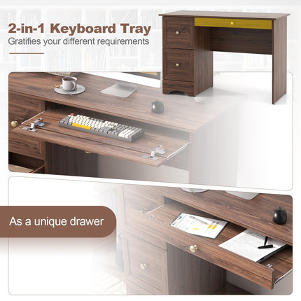 Dreamade Computer Desk with 2 Drawers
