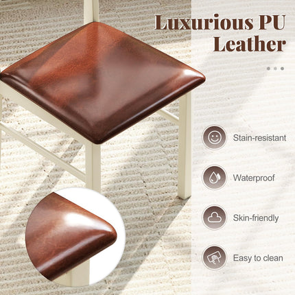 Dreamade PU Leather Upholstered Kitchen Chair with Rubber Wood Frame