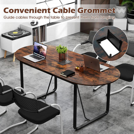 Dreamade 71" Conference Table with Cable Management Grommet