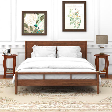 Dreamade 2-Tier End Table, Narrow Tiered Telephone Table with Storage Shelf, Solid Wood Legs