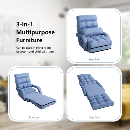 Dreamade Chaise Lounge Chair Indoor Multipurpose Folding Armchair Couch Lounger