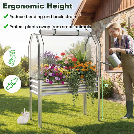 Dreamade Raised Garden Bed with Legs & Greenhouse Cover (1/2)