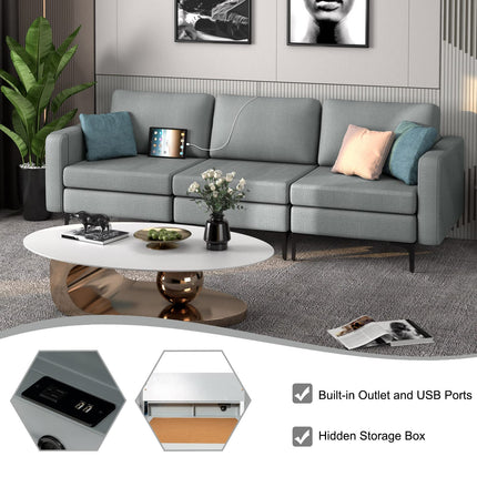 Dreamade 3 Seat Sectional Sofa Couch, 94.5" L Modular Sleeper