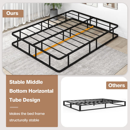 Dreamade 10 Inch Bed Frame Queen Size, Metal Platform Queen Bed Frame, Heavy Duty Steel Slat Support