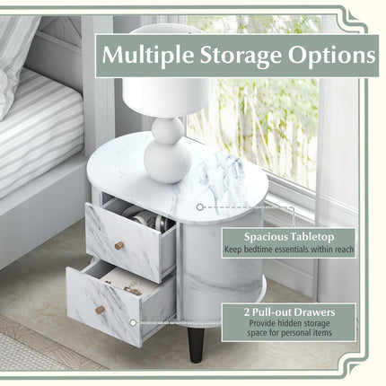 Dreamade 2-Drawer Nightstand Set of 1/2