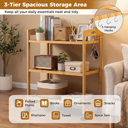 Dreamade 3-Tier Rolling Storage Cart for Living Dining Room