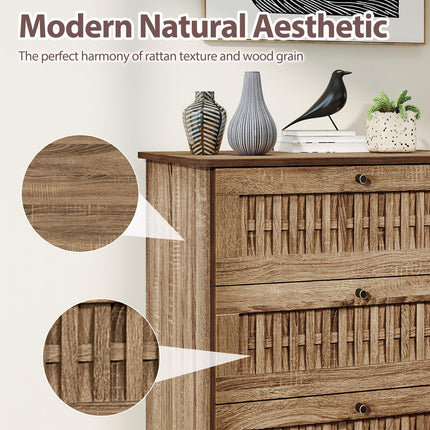 Dreamade 4-Drawer Dresser with Interlocking Mechanism and Metal Legs for Bedroom